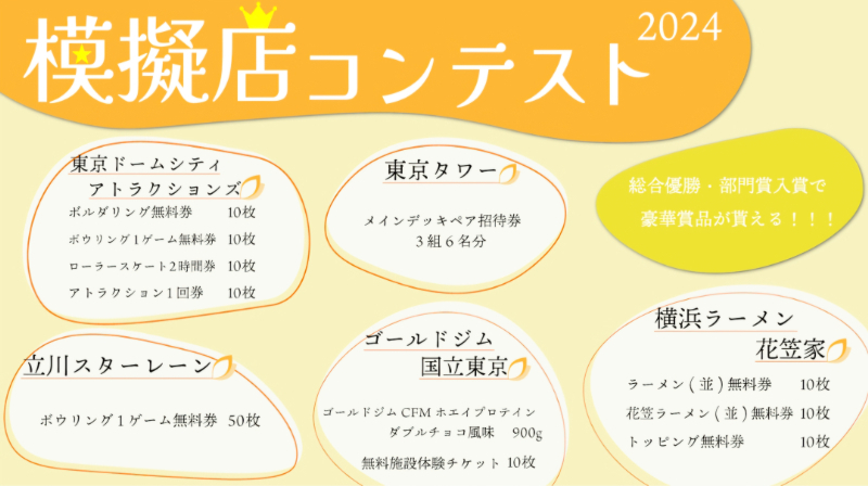 模擬店コンテストの賞品